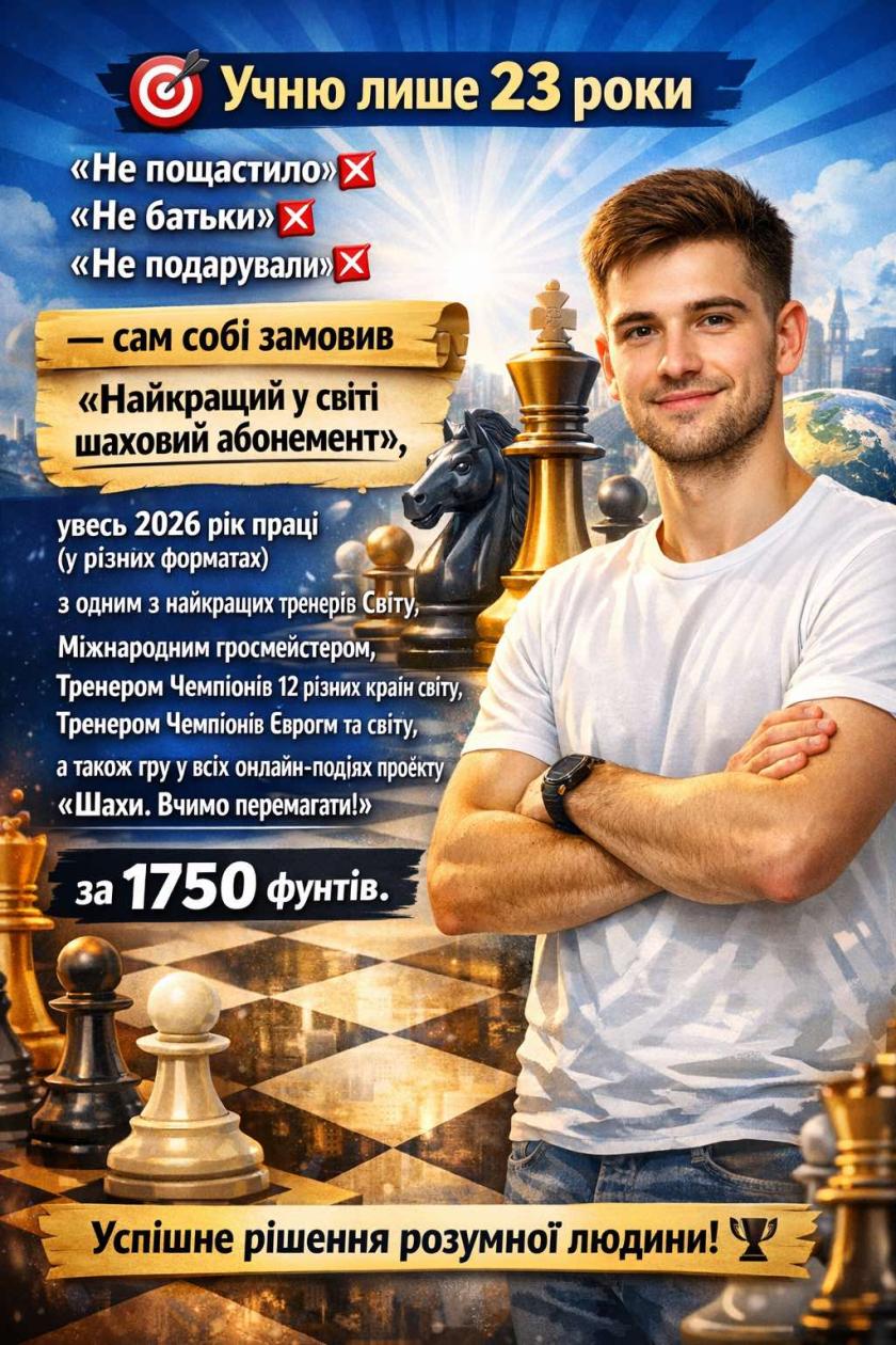 Шахи, шахи з гросмейстером, успіх,шахи онлайн,шахи для дорослих, найкращий у світі шаховий абонемент, шахи вчимо перемагати,