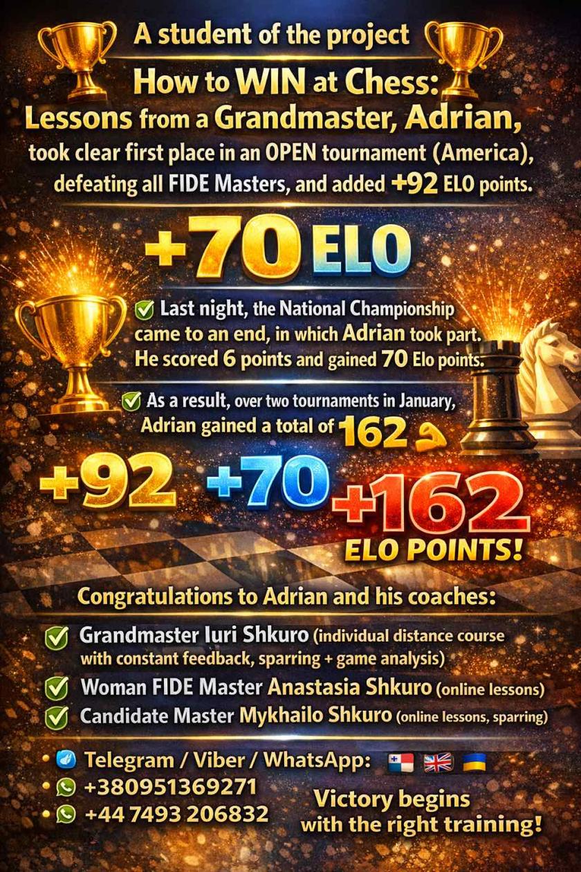 Chess, top lessons, grandmaster iuri Shkuro, top chess coach, chess school, how to win at chess,